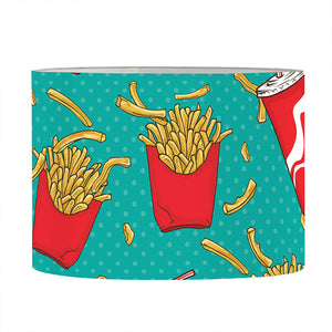 French Fries And Cola Pattern Print Drum Lamp Shade