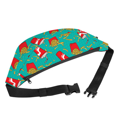 French Fries And Cola Pattern Print Fanny Pack