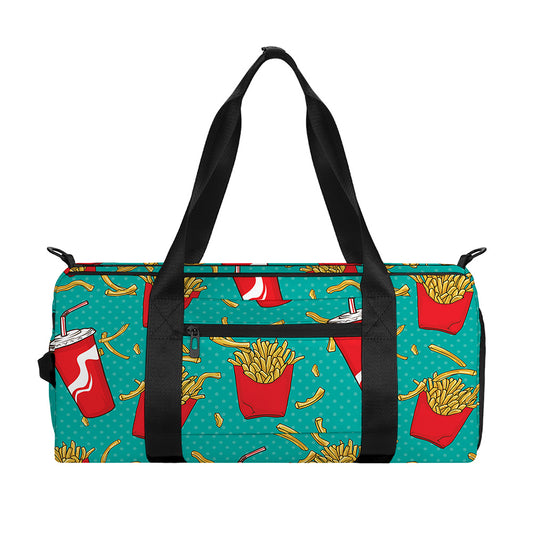 French Fries And Cola Pattern Print Gym Bag