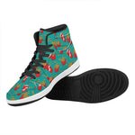 French Fries And Cola Pattern Print High Top Leather Sneakers