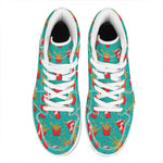 French Fries And Cola Pattern Print High Top Leather Sneakers