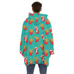 French Fries And Cola Pattern Print Hoodie Blanket