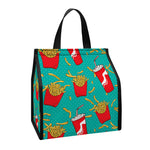 French Fries And Cola Pattern Print Insulated Lunch Tote