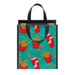 French Fries And Cola Pattern Print Insulated Lunch Tote