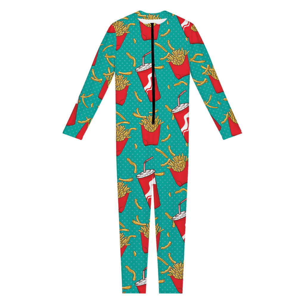 French Fries And Cola Pattern Print Jumpsuit