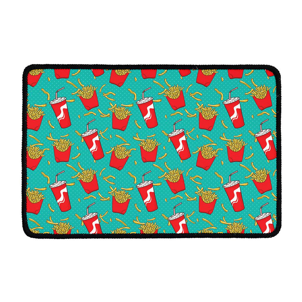 French Fries And Cola Pattern Print Kitchen Mat