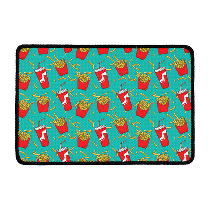 French Fries And Cola Pattern Print Kitchen Mat