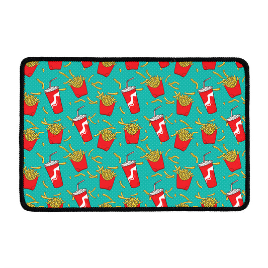 French Fries And Cola Pattern Print Kitchen Mat