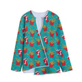 French Fries And Cola Pattern Print Long Sleeve Short Coat