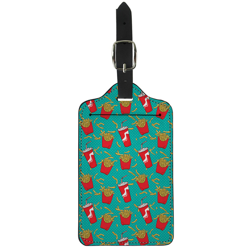 French Fries And Cola Pattern Print Luggage Tag