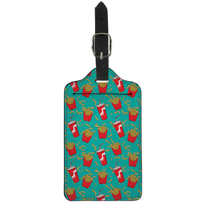 French Fries And Cola Pattern Print Luggage Tag