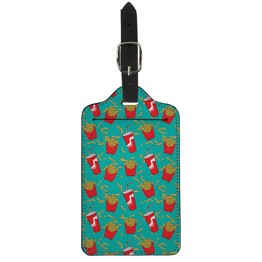 French Fries And Cola Pattern Print Luggage Tag