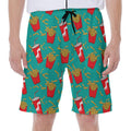 French Fries And Cola Pattern Print Men's Beach Shorts