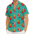French Fries And Cola Pattern Print Men's Deep V-Neck Shirt