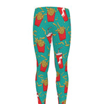 French Fries And Cola Pattern Print Men's leggings