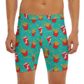 French Fries And Cola Pattern Print Men's Long Boxer Briefs