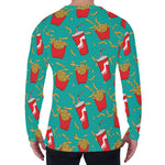 French Fries And Cola Pattern Print Men's Long Sleeve T-Shirt