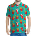 French Fries And Cola Pattern Print Men's Polo Shirt