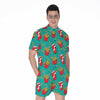 French Fries And Cola Pattern Print Men's Rompers