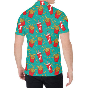 French Fries And Cola Pattern Print Men's Shirt