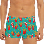 French Fries And Cola Pattern Print Men's Short Boxer Briefs