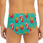 French Fries And Cola Pattern Print Men's Triangle Swim Briefs