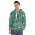 French Fries And Cola Pattern Print Men's Velvet Pullover Hoodie
