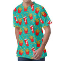 French Fries And Cola Pattern Print Men's Velvet T-Shirt