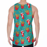 French Fries And Cola Pattern Print Men's Velvet Tank Top