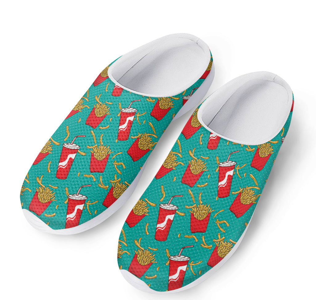 French Fries And Cola Pattern Print Mesh Casual Shoes