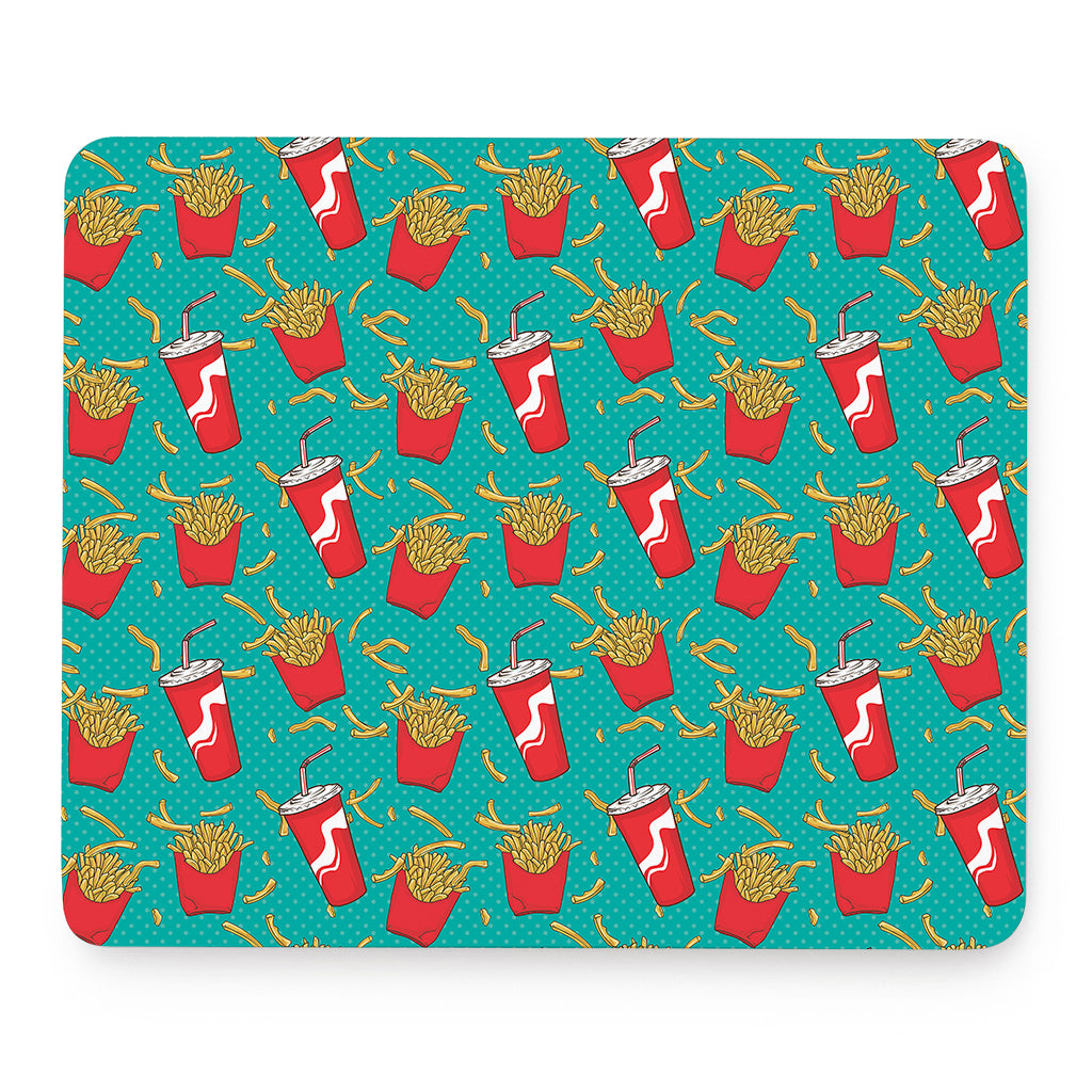 French Fries And Cola Pattern Print Mouse Pad