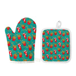 French Fries And Cola Pattern Print Oven Mitt And Pot Holder Set
