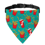 French Fries And Cola Pattern Print Over The Collar Dog Bandana