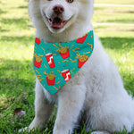 French Fries And Cola Pattern Print Over The Collar Dog Bandana