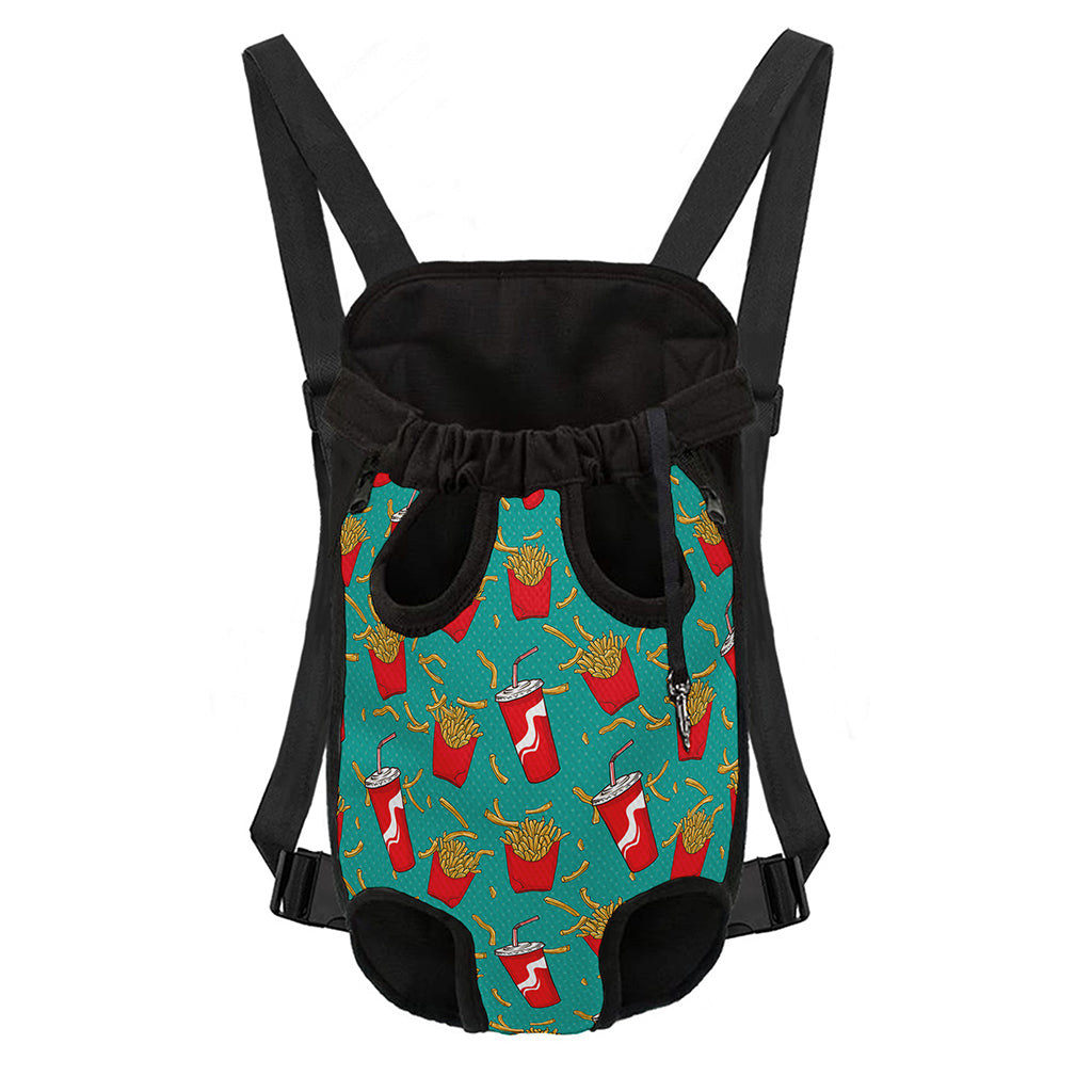 French Fries And Cola Pattern Print Pet Carrier Backpack