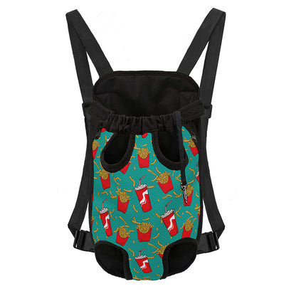 French Fries And Cola Pattern Print Pet Carrier Backpack