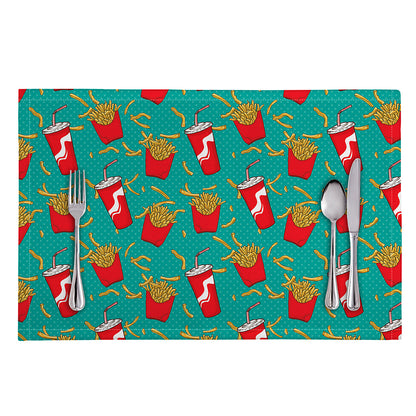French Fries And Cola Pattern Print Placemat