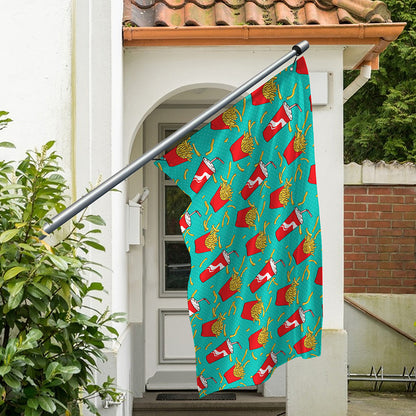 French Fries And Cola Pattern Print Polyester Flag