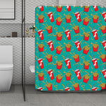 French Fries And Cola Pattern Print Polyester Shower Curtain