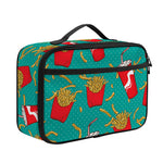 French Fries And Cola Pattern Print Portable Lunch Bag