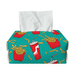 French Fries And Cola Pattern Print Rectangle Tissue Box Cover