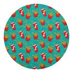 French Fries And Cola Pattern Print Round Blanket