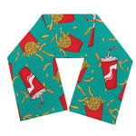 French Fries And Cola Pattern Print Scarf