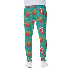 French Fries And Cola Pattern Print Scuba Joggers