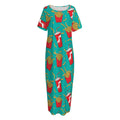 French Fries And Cola Pattern Print Short Sleeve Long Nightdress
