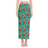 French Fries And Cola Pattern Print Side Slit Maxi Skirt