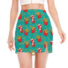 French Fries And Cola Pattern Print Side Slit Mini Skirt