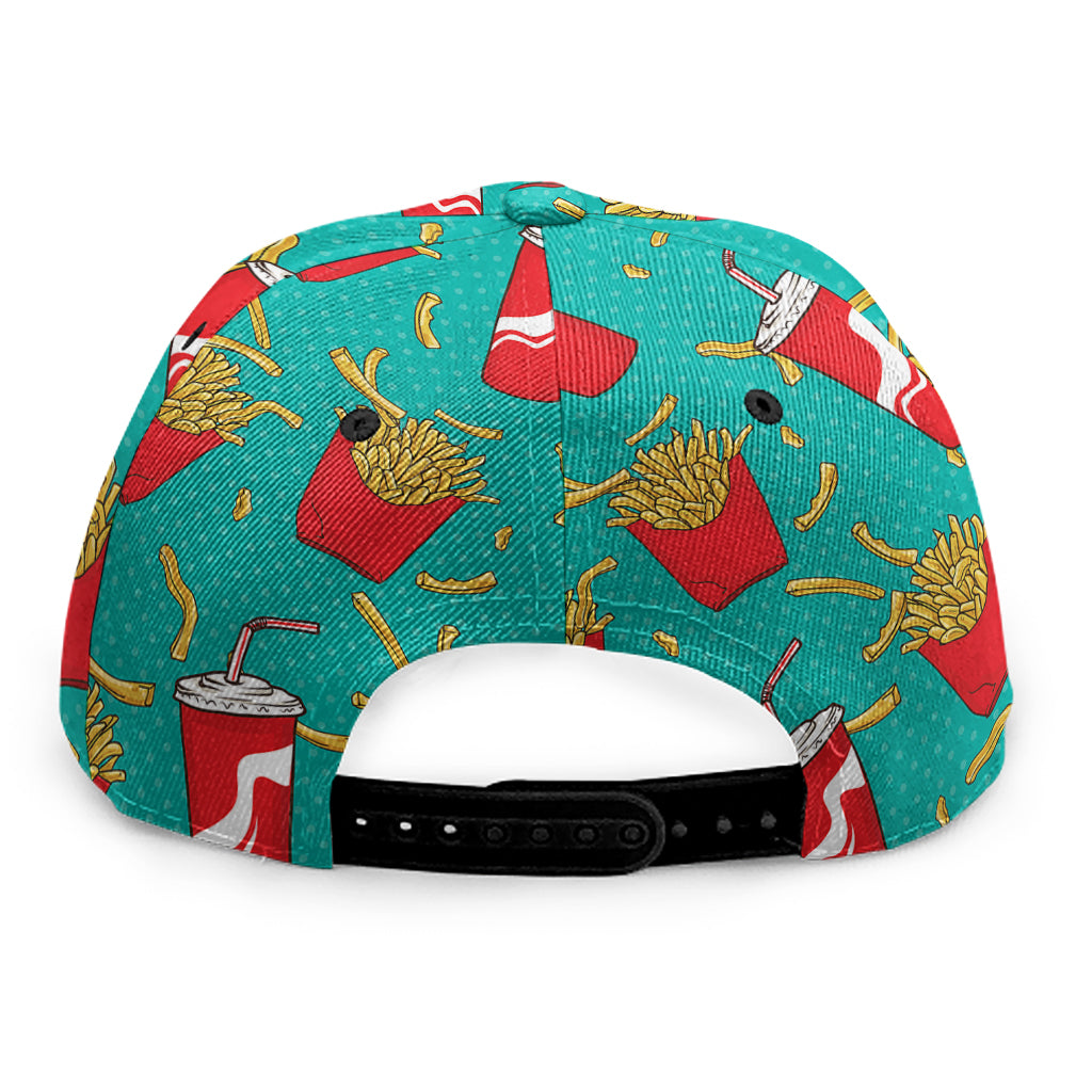 French Fries And Cola Pattern Print Snapback Cap