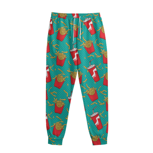 French Fries And Cola Pattern Print Sweatpants