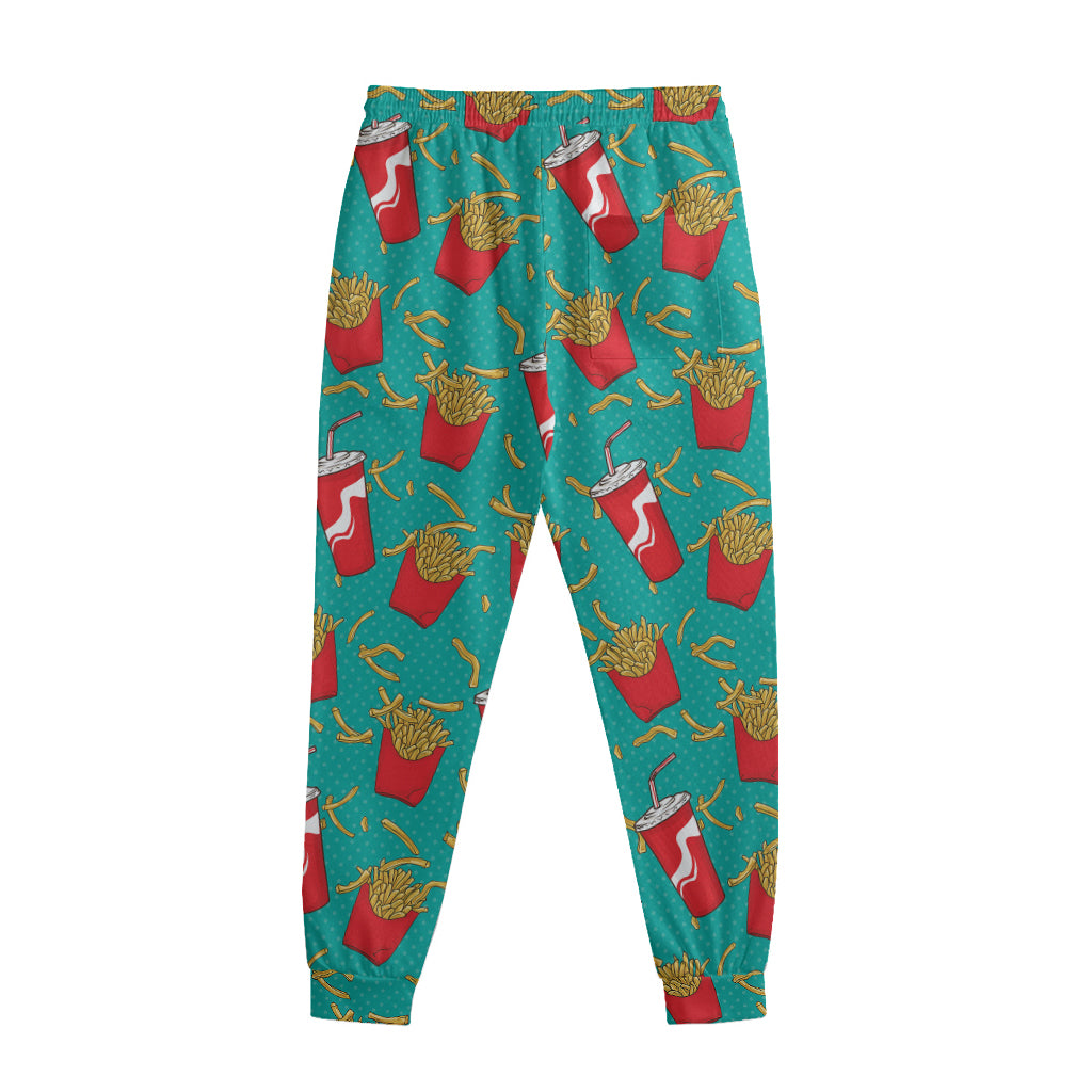 French Fries And Cola Pattern Print Sweatpants